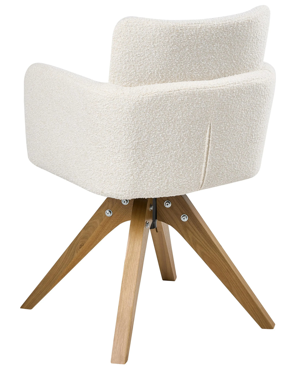Lot de 2 chaises de salle à manger arquées en bouclé blanc cassé