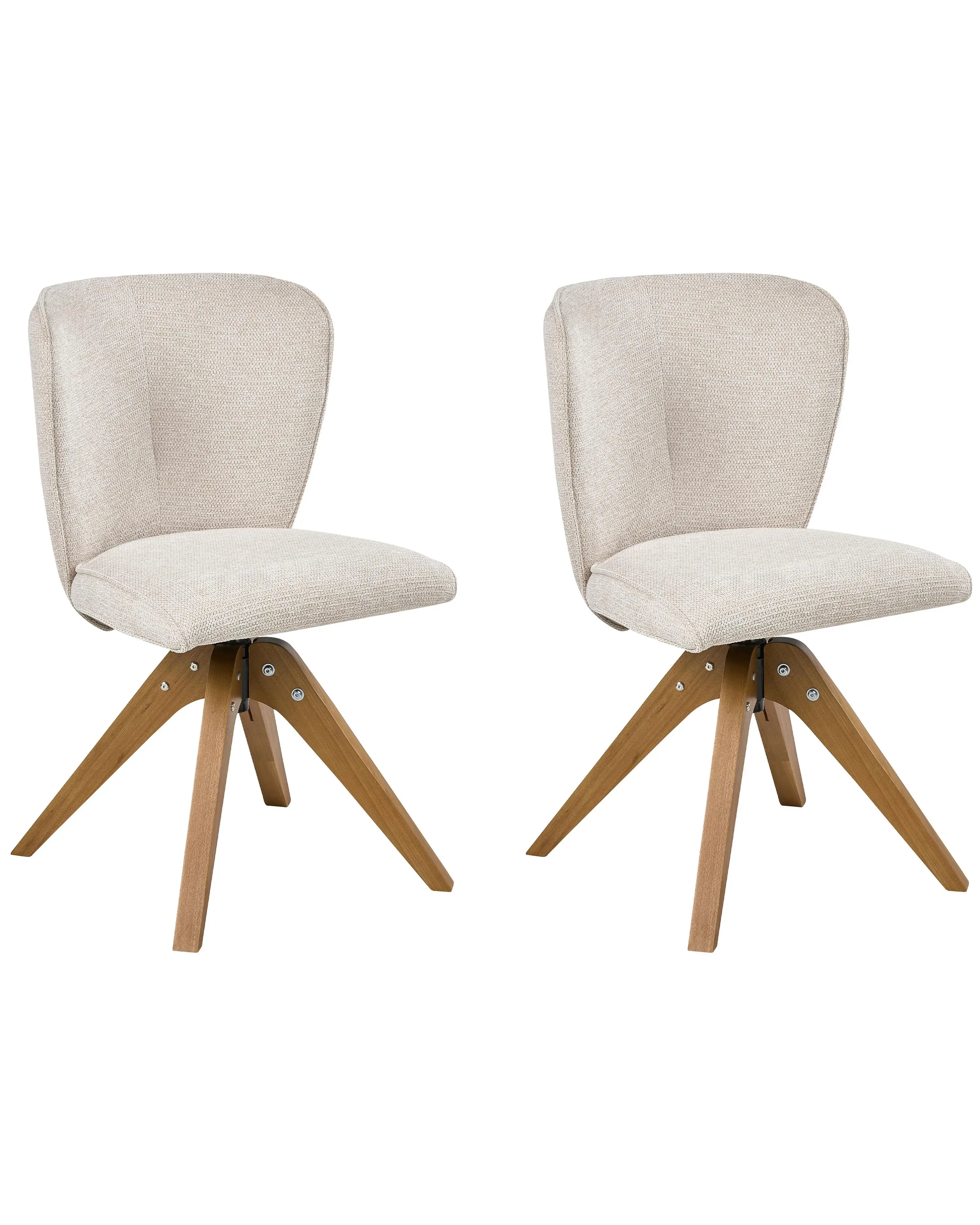 Set di 2 sedie da pranzo COSO Tessuto Beige chiaro