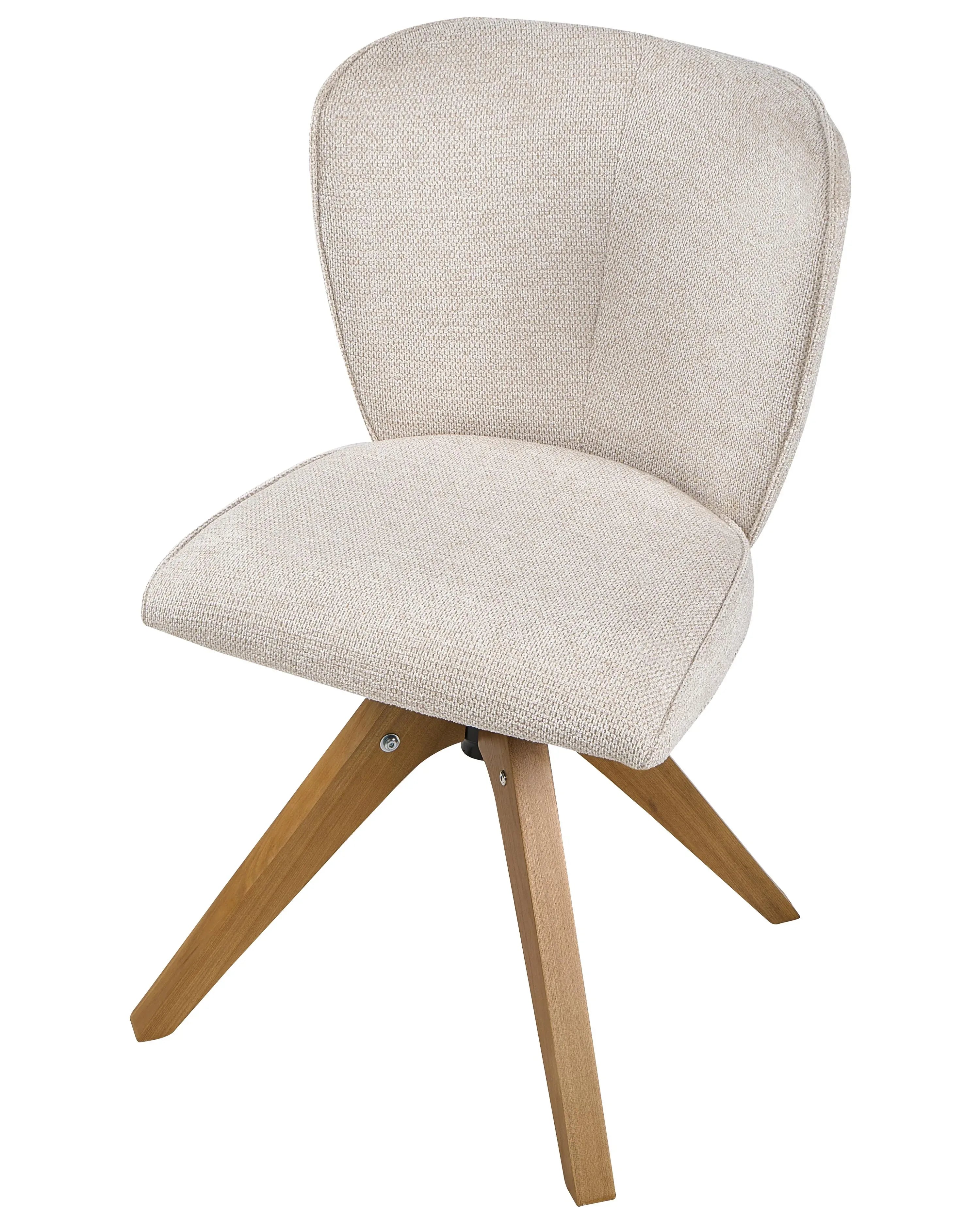 Lot de 2 chaises de salle à manger Tissu Beige clair