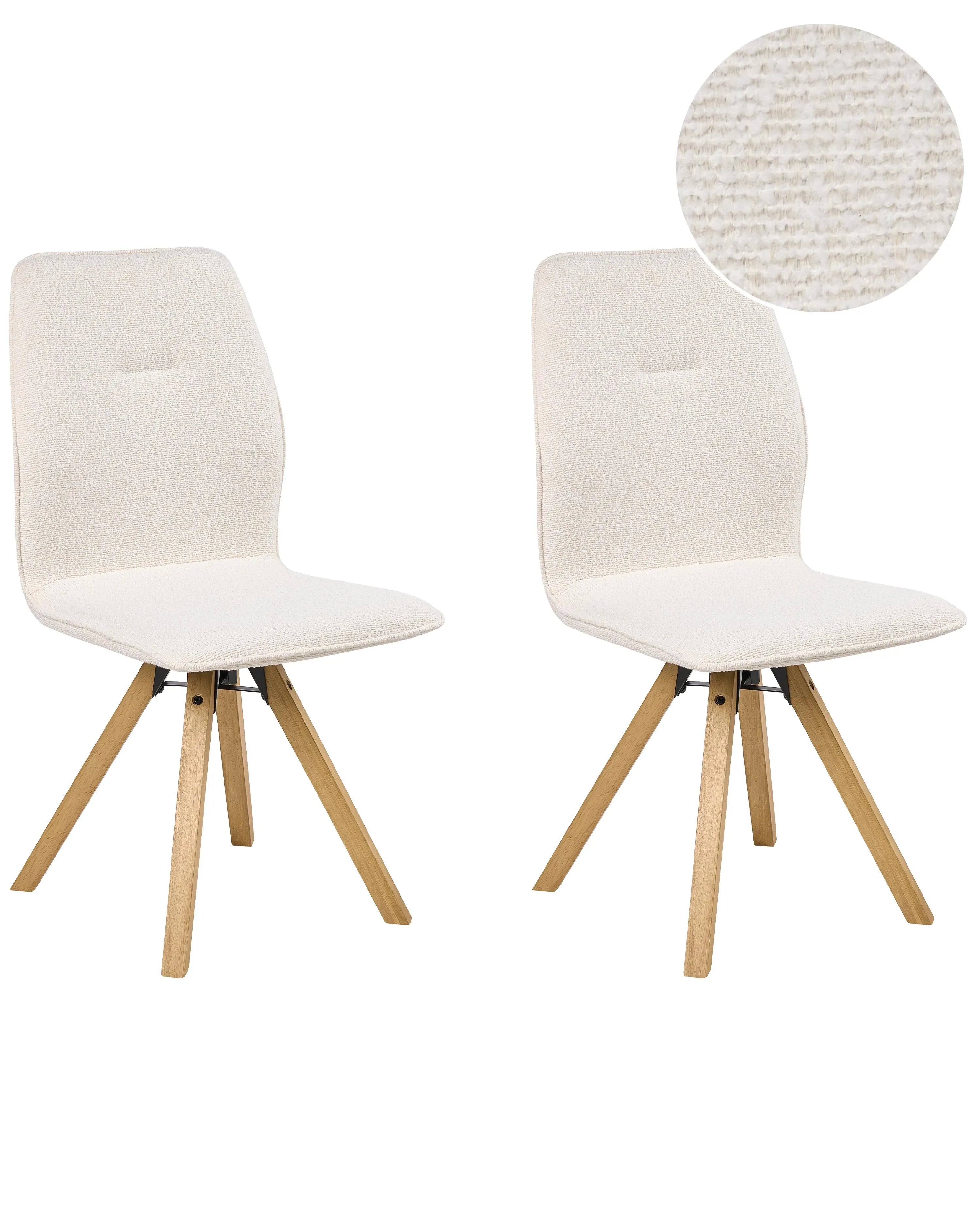 Set di 2 sedie da pranzo ALKALI Boucl Bianco sporco