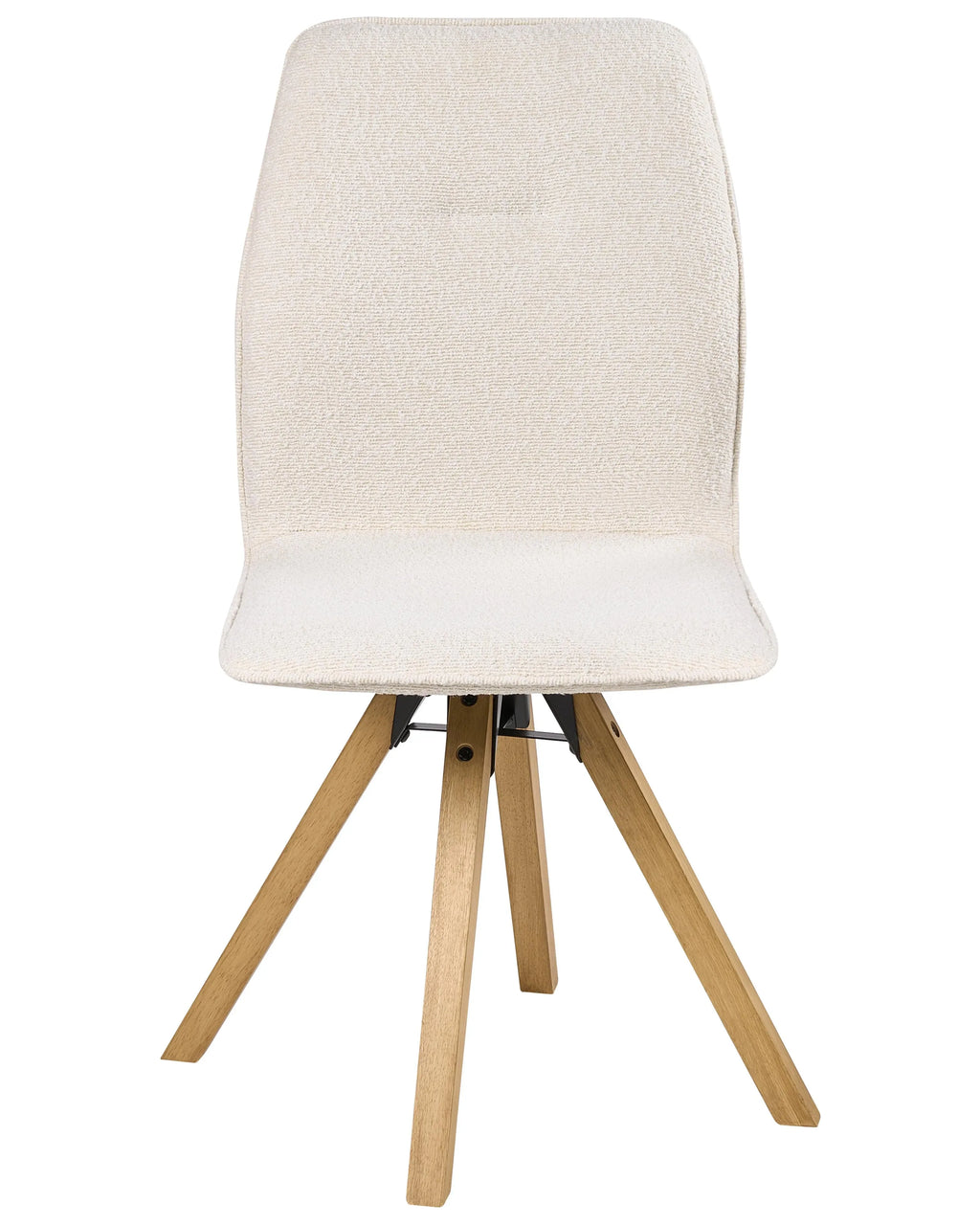 Lot de 2 chaises de salle à manger bouclées blanc cassé avec accoudoirs