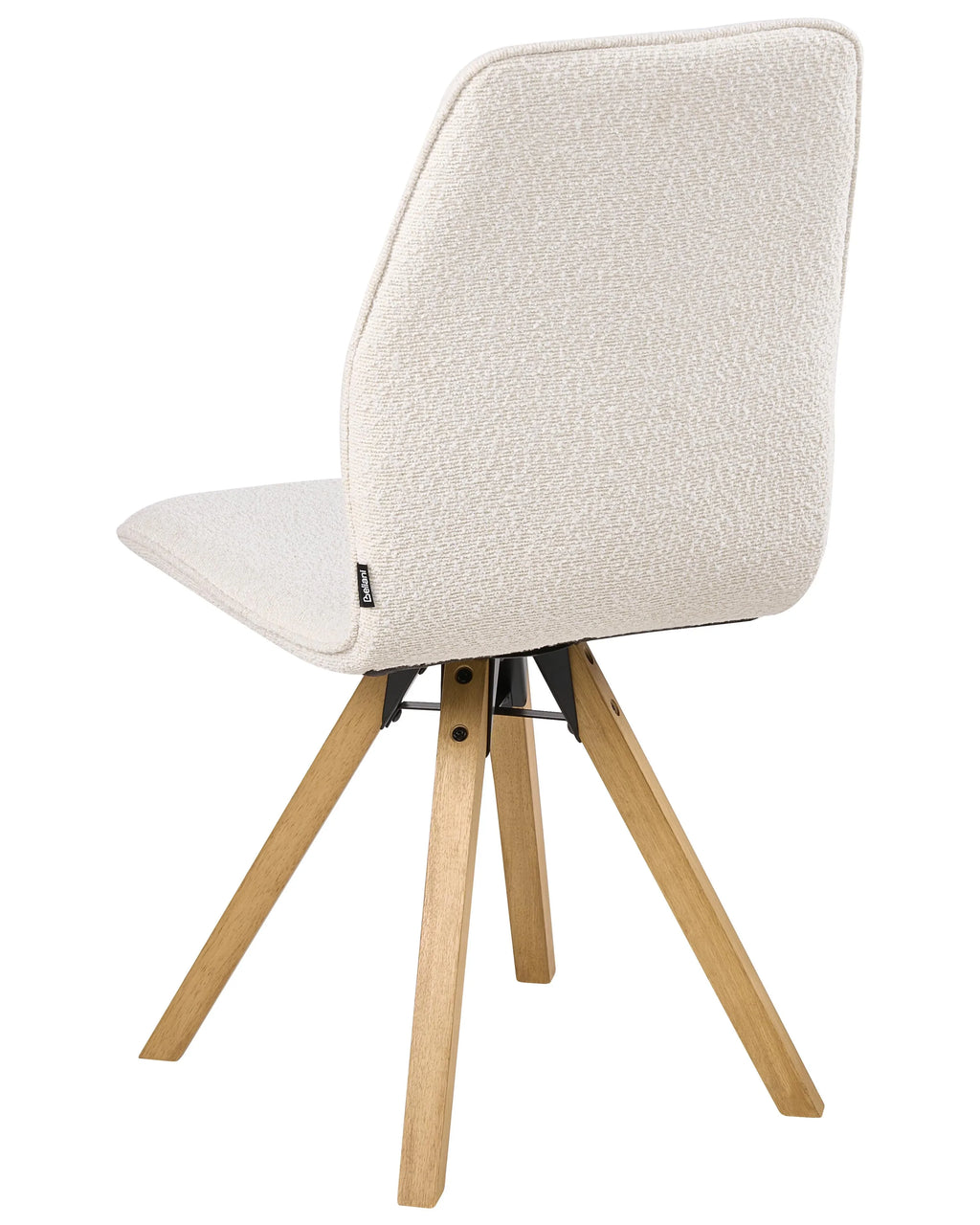Lot de 2 chaises de salle à manger bouclées blanc cassé avec accoudoirs