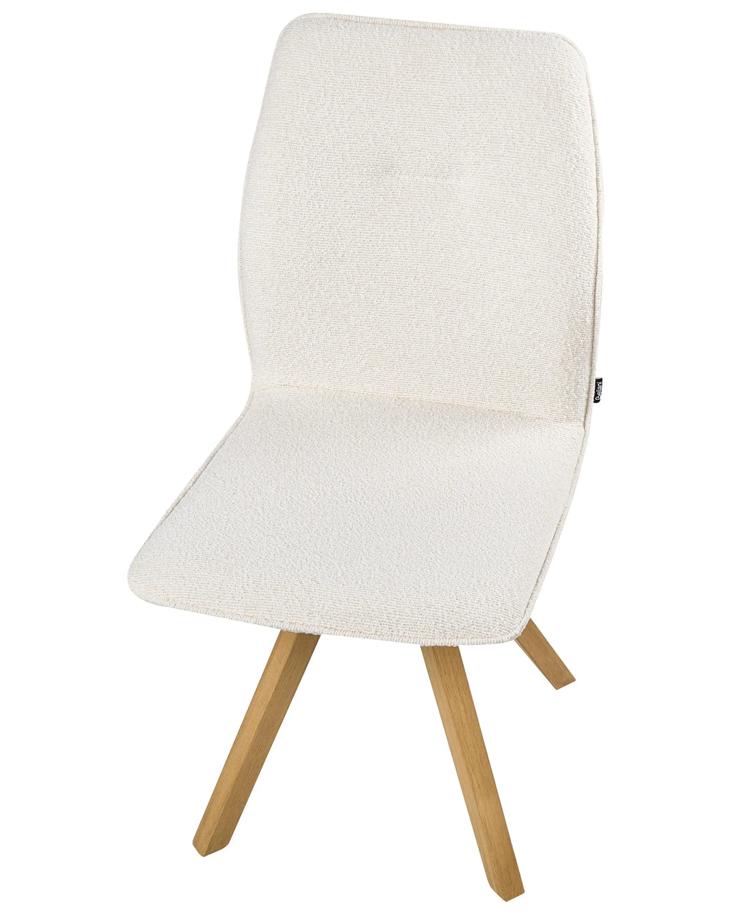 Lot de 2 chaises de salle à manger bouclées blanc cassé avec accoudoirs