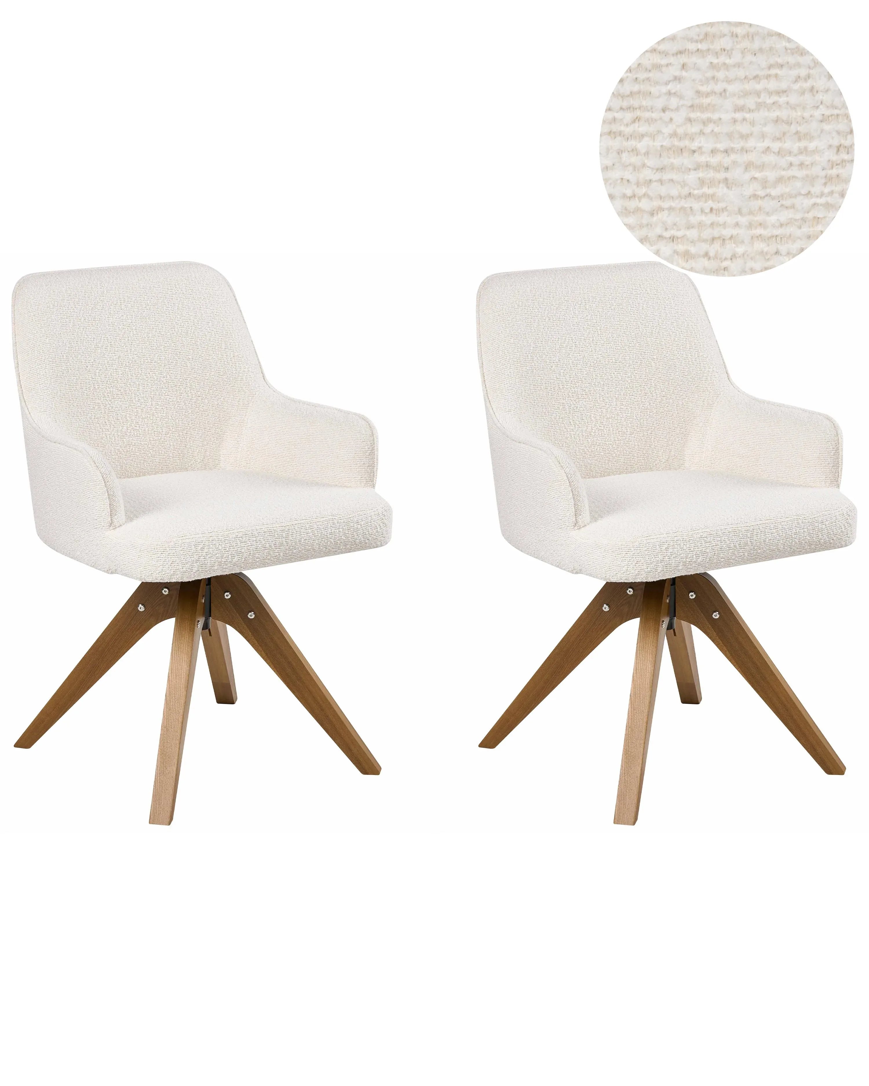 Set di 2 sedie da pranzo SYLVANIA Boucl Bianco sporco