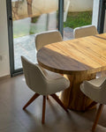 Lot de 2 chaises de salle à manger larges Bouclé blanc cassé