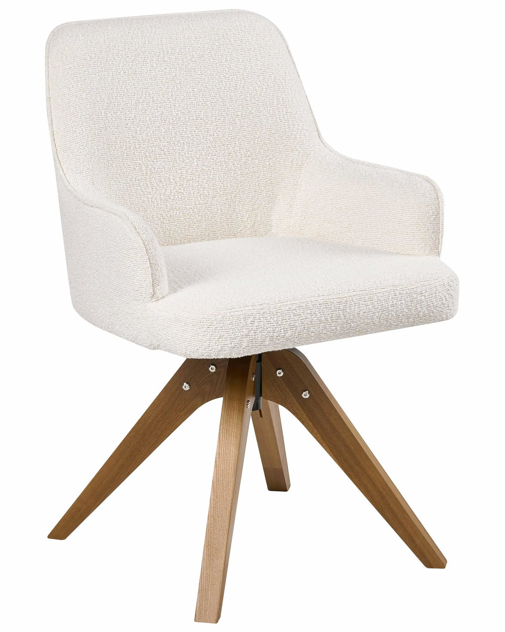 Lot de 2 chaises de salle à manger larges Bouclé blanc cassé