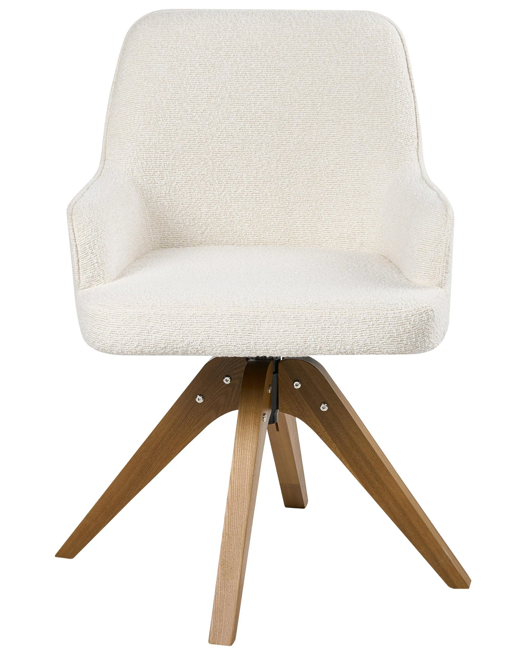 Lot de 2 chaises de salle à manger larges Bouclé blanc cassé