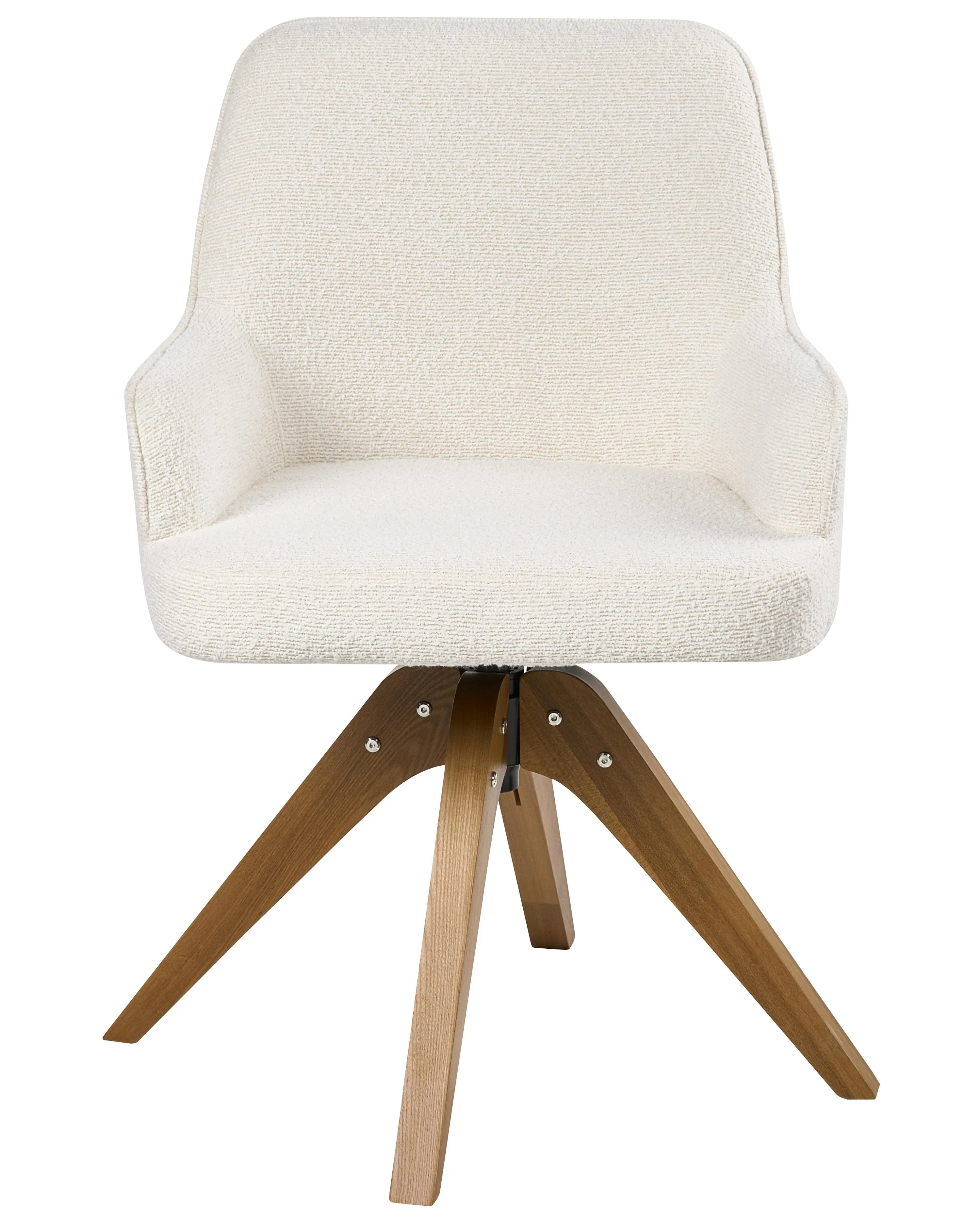 Lot de 2 chaises de salle à manger larges Bouclé blanc cassé