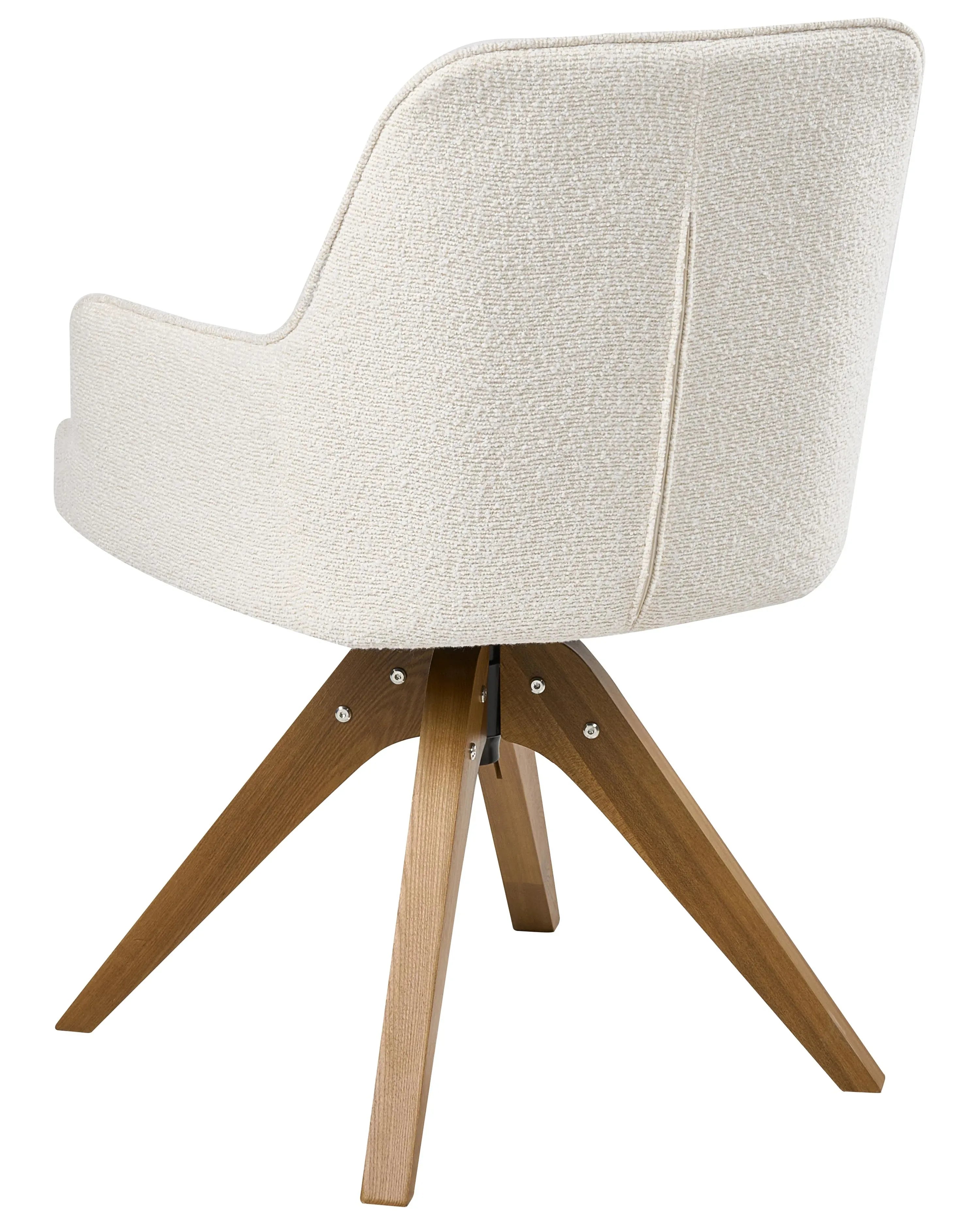 Lot de 2 chaises de salle à manger larges Bouclé blanc cassé