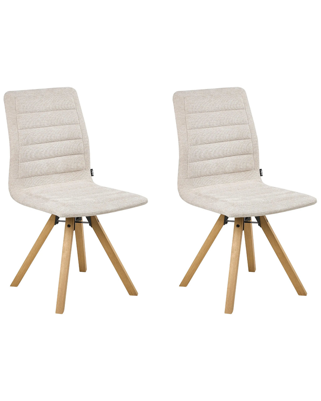 Set di 2 sedie da pranzo ROX Tessuto Beige chiaro