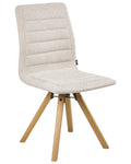 Lot de 2 chaises de salle à manger en tissu beige clair avec accoudoirs
