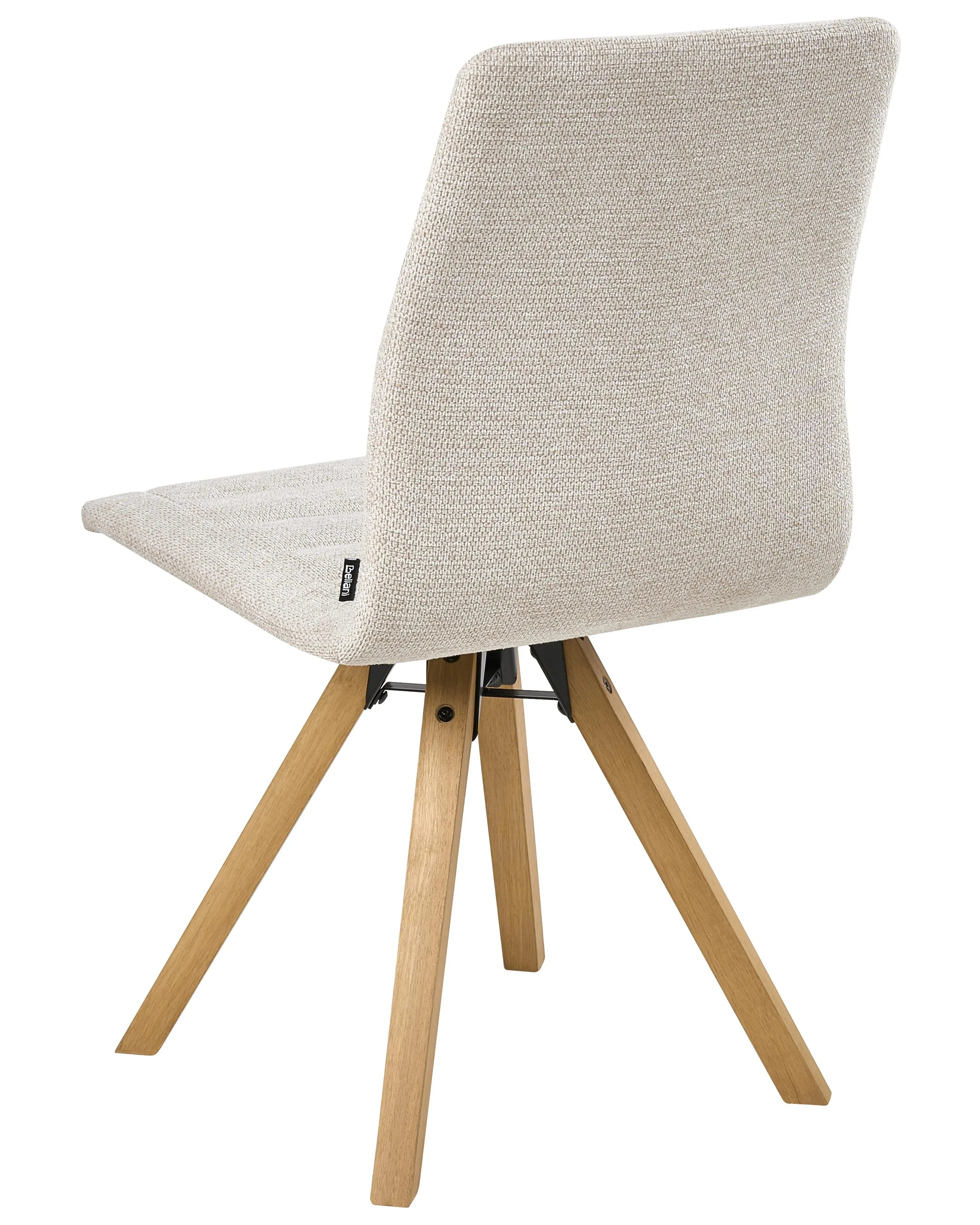 Lot de 2 chaises de salle à manger en tissu beige clair avec accoudoirs