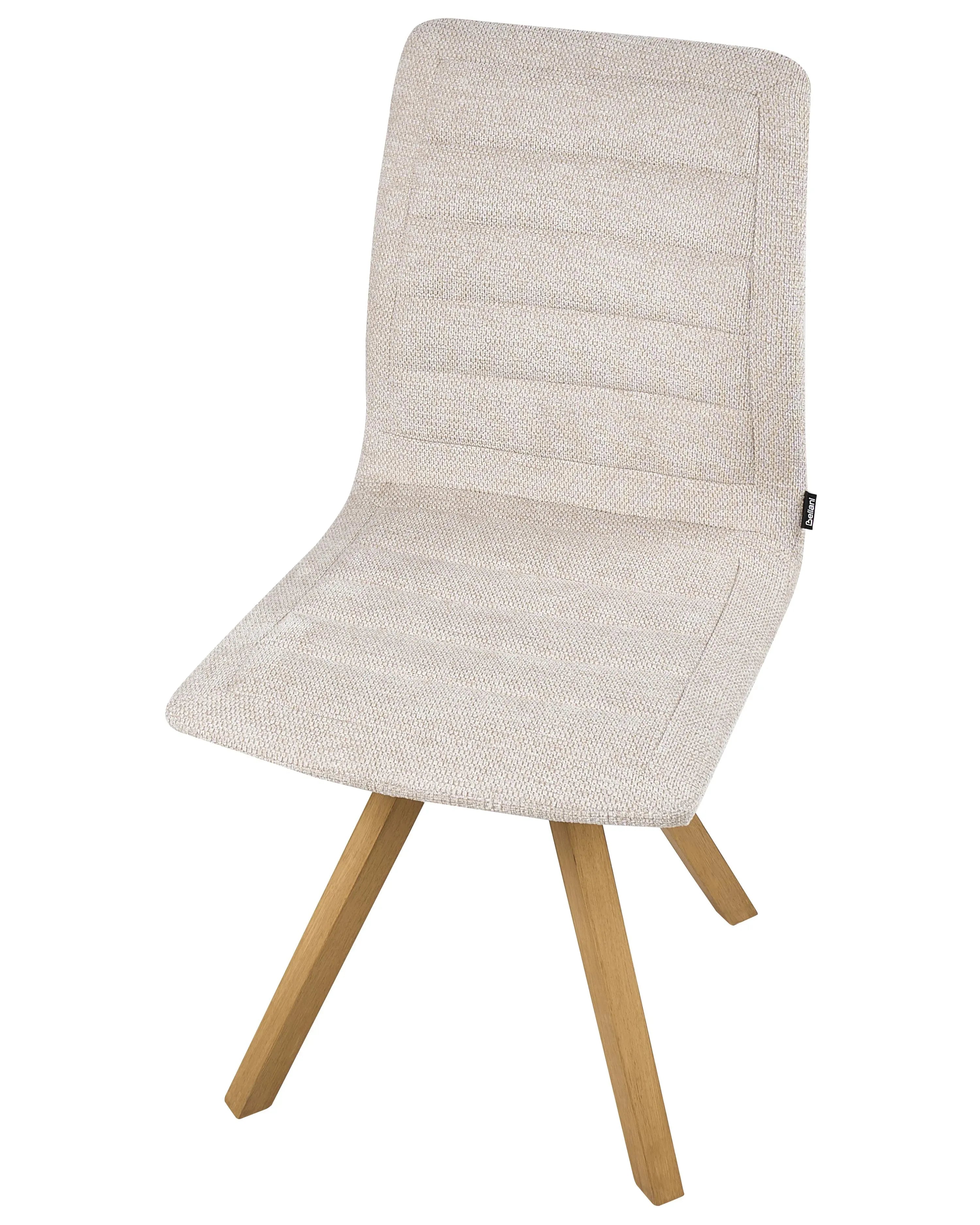 Lot de 2 chaises de salle à manger en tissu beige clair avec accoudoirs