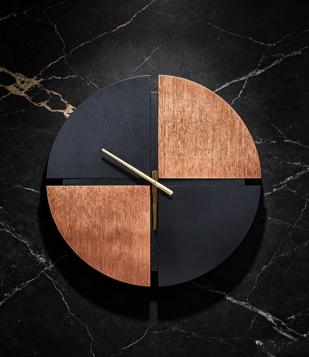 Horloge murale 60 cm Marron/Noir