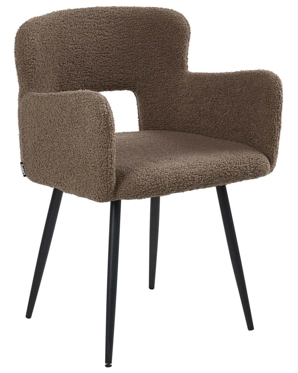 Lot de 2 chaises de salle à manger en bouclé marron