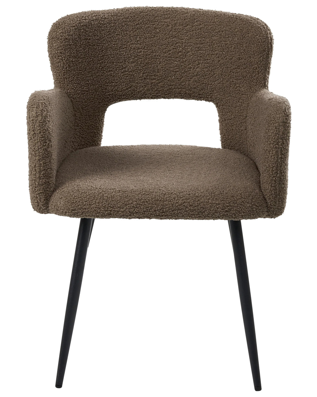 Lot de 2 chaises de salle à manger en bouclé marron
