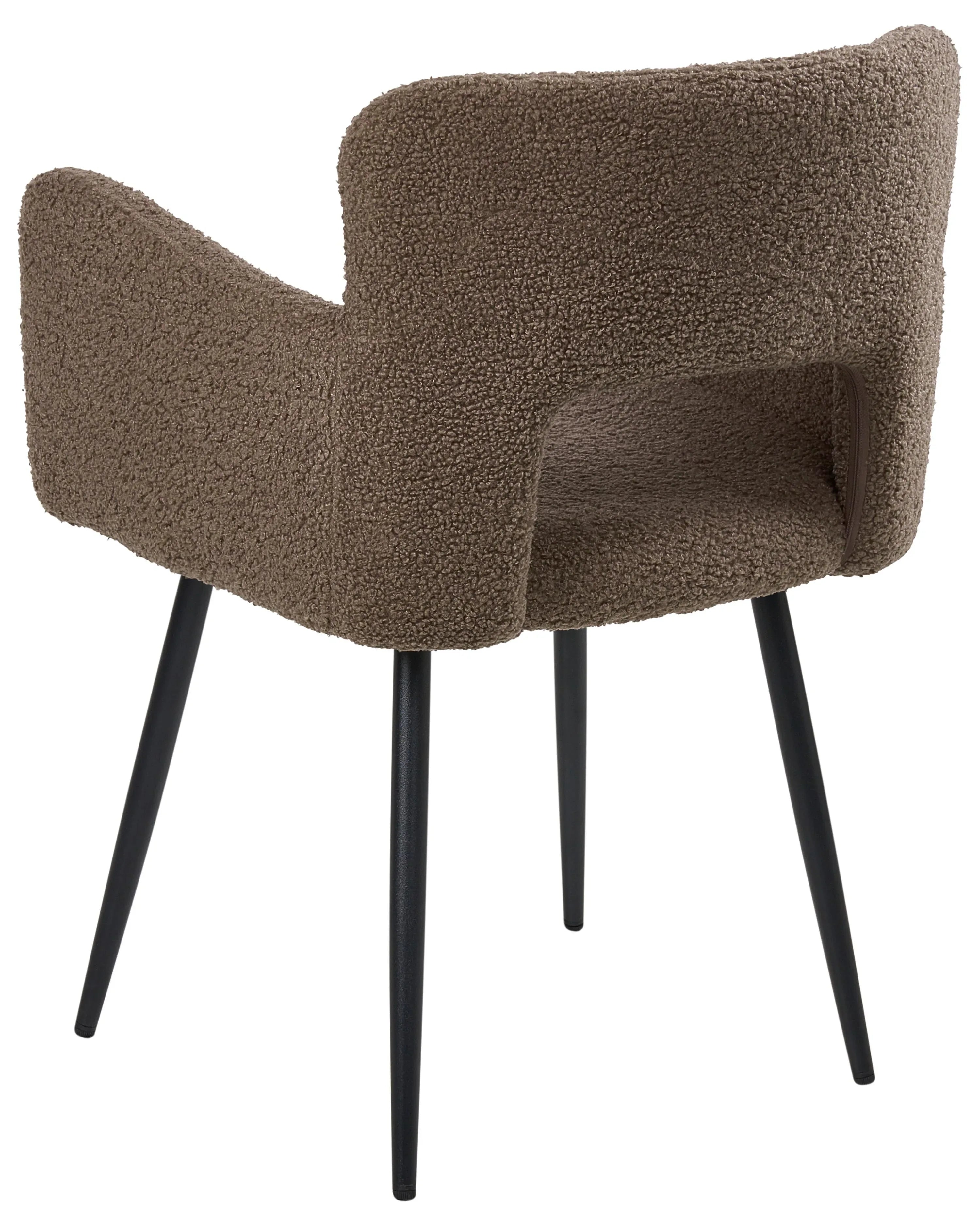 Lot de 2 chaises de salle à manger en bouclé marron