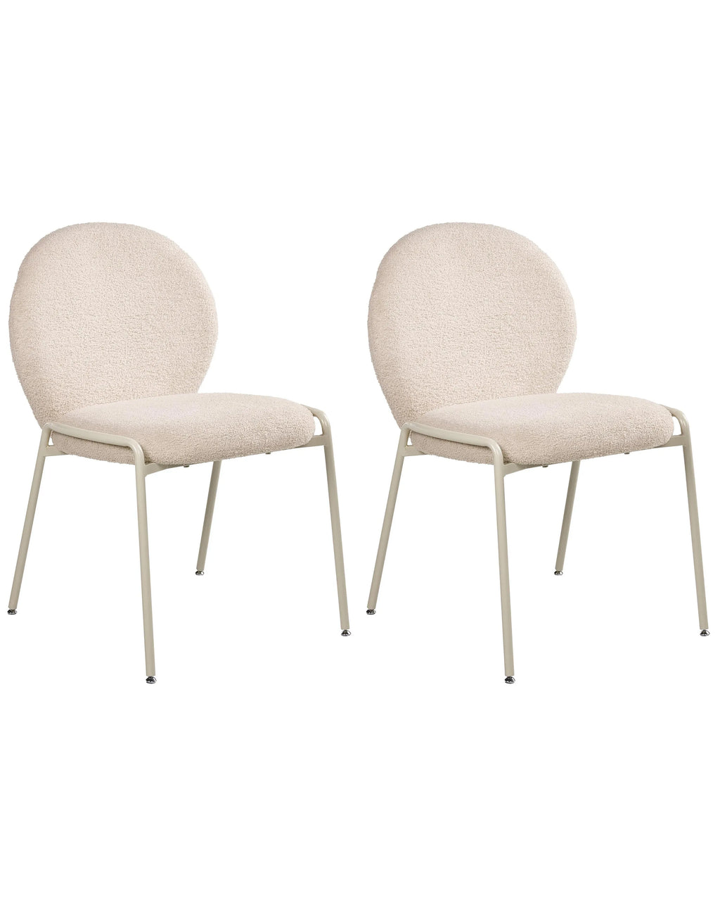 Ensemble de 2 chaises bouclettes beige clair