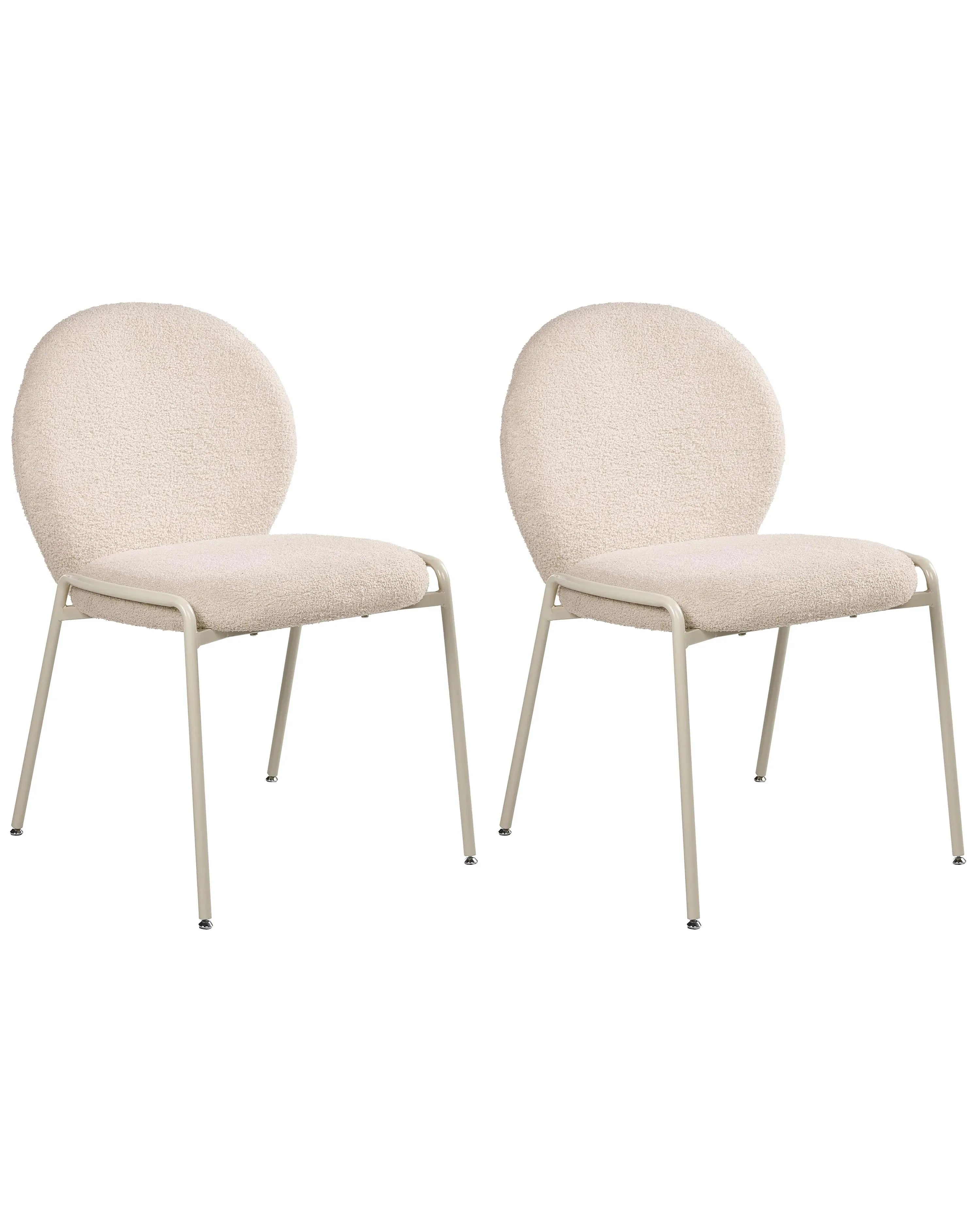 Ensemble de 2 chaises bouclettes beige clair